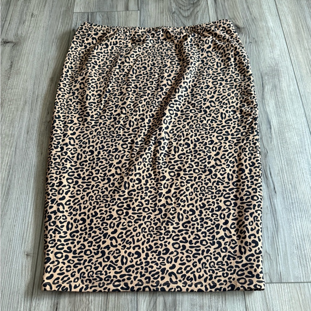 Storq Maternity Leopard Print Midi Pencil Skirt Size 3